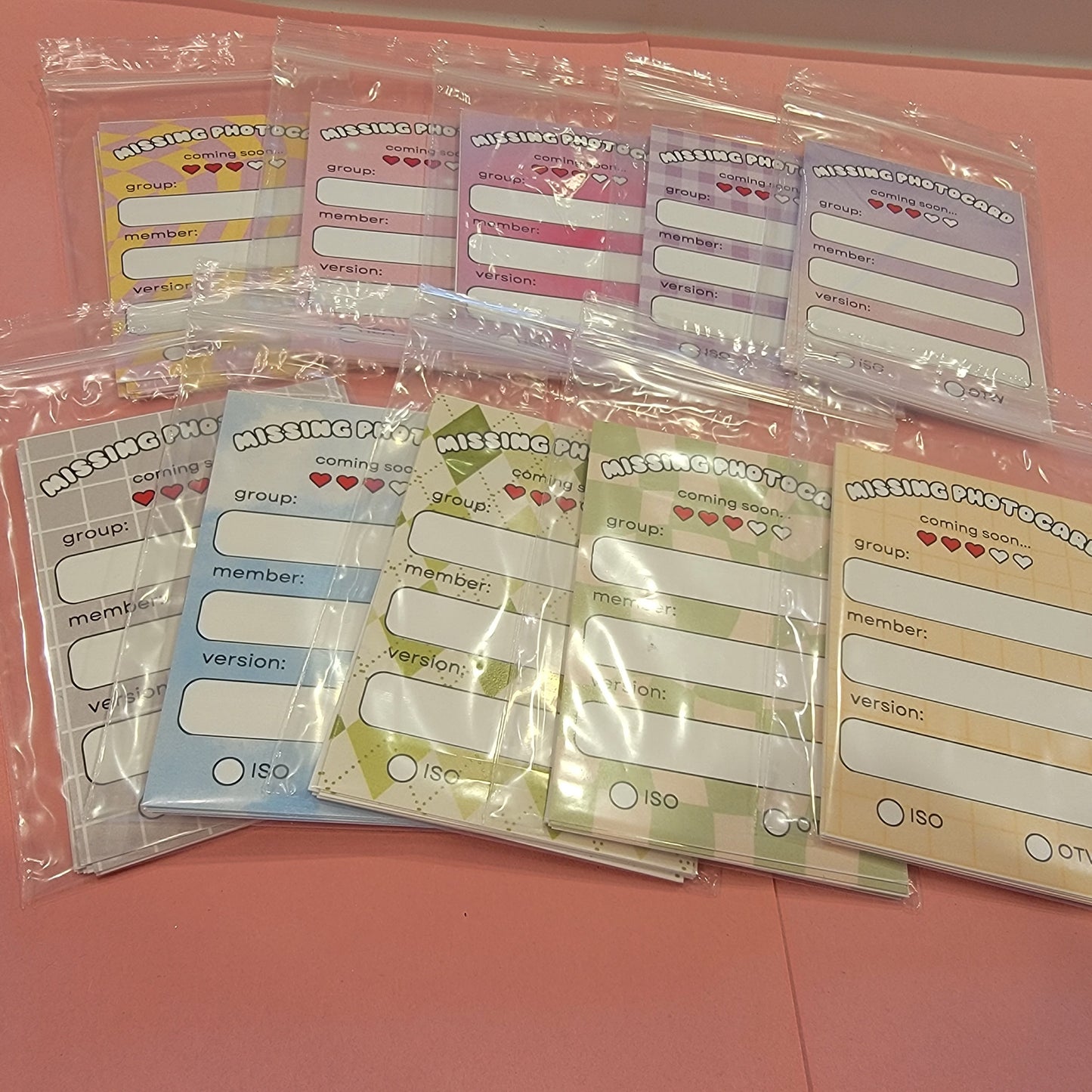 Photocard Binder Missing Card Inserts