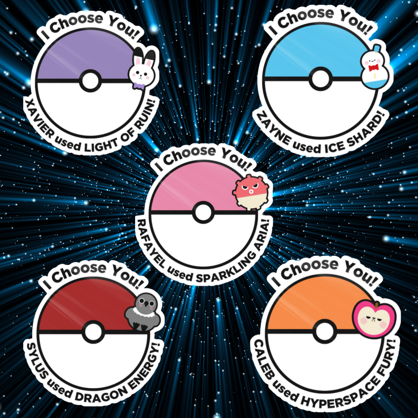 Love and Deepspace Pokeball Stickers