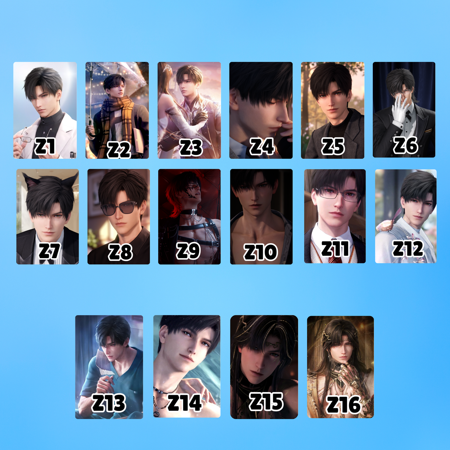 Zayne Li Shen Love and Deepspace Photocards