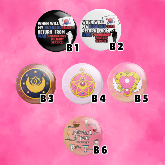 Kpop Large Button Pins